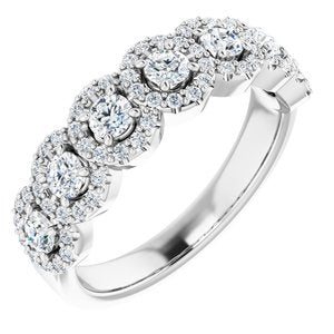 14k white 3/4 ctw diamond anniversary band