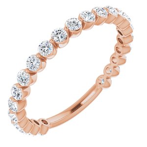 14k rose 3/4 ctw diamond anniversary band