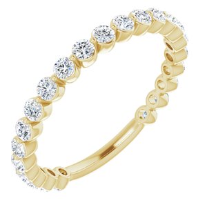 14k yellow 3/4 ctw diamond anniversary band