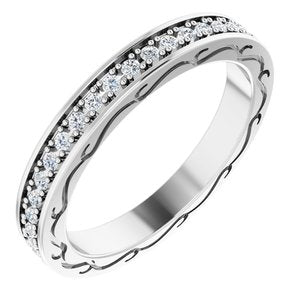 14k white 3/8 ctw diamond round eternity band size 7