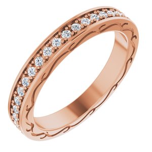 14k rose 3/8 ctw diamond round eternity band size 7