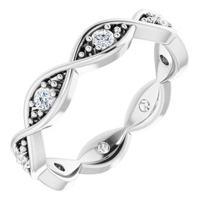 platinum 1/4 ctw diamond eternity band size 4.5