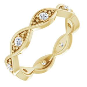 14k yellow 1/6 ctw diamond eternity band size 4