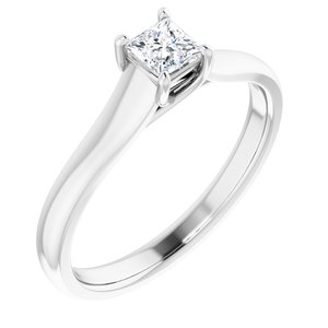 14k white 1/4 ctw diamond solitaire engagement ring