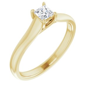 14k yellow 1/4 ctw diamond solitaire engagement ring