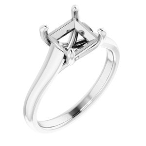 continuum sterling silver 6.5x6.5 mm square solitaire engagement ring mounting