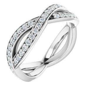 14k white 1/2 ctw diamond round eternity band size 5