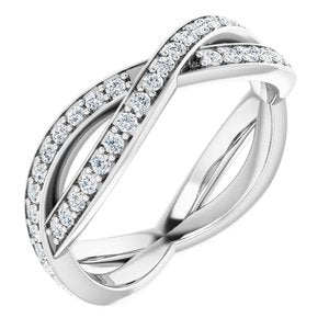 14k white 1/2 ctw diamond round eternity band size 6