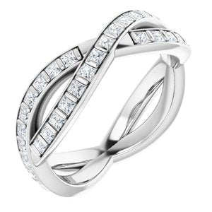 14k white 9/10 ctw diamond square eternity band size 5