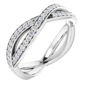 14k white 1/2 ctw diamond round eternity band size 7