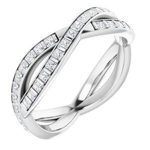 14k white 1 ctw diamond square eternity band size 7