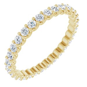 14k yellow 2 mm round 9/10 ctw diamond eternity band