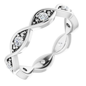 platinum 1/6 ctw diamond eternity band size 6