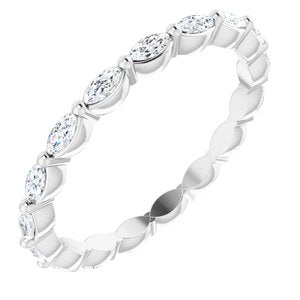 14k white 3/4 ctw diamond eternity band size 5.5  