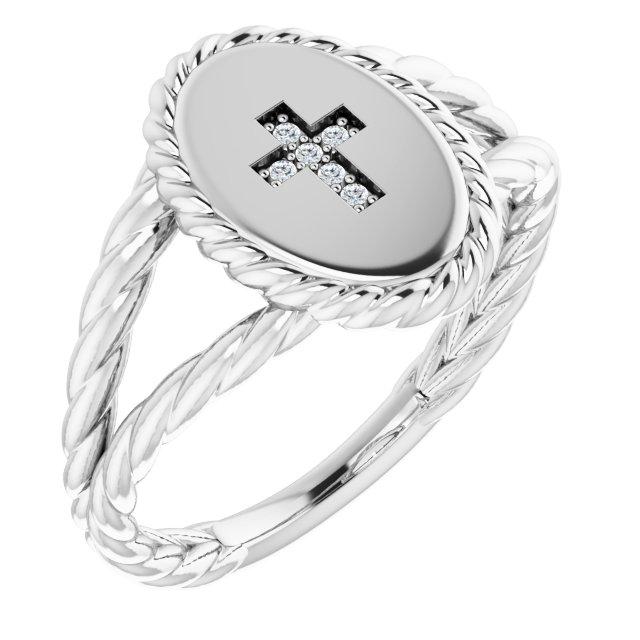 sterling silver .02 ctw diamond cross ring