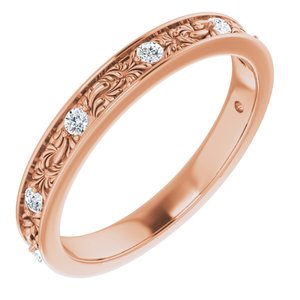 14k rose 1/6 ctw diamond anniversary band