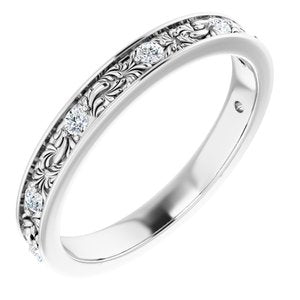 14k white 1/6 ctw diamond anniversary band