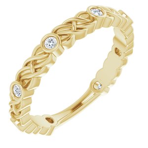 14k yellow 1/6 ctw diamond anniversary band