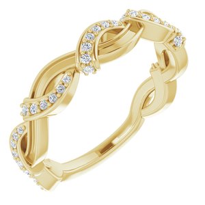 14k yellow 1/6 ctw diamond anniversary band 