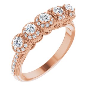 14k rose 1/2 ctw diamond anniversary band