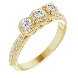 14k yellow 3/8 ctw diamond anniversary band