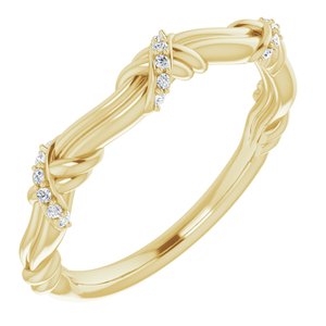 14k yellow .06 ctw diamond anniversary band 