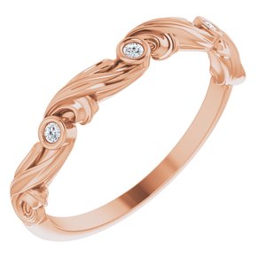 14k rose .03 ctw diamond anniversary band