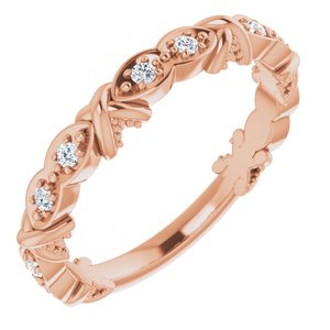 14k rose 1/8 ctw diamond anniversary band