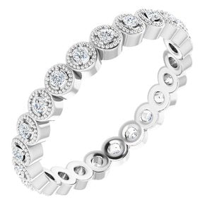 14k white 1/4 ctw diamond eternity band size 6.5