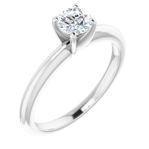 14k white 5 mm round forever  moissanite engagement ring  