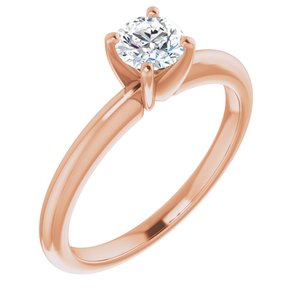 14k rose 5 mm round forever  moissanite engagement ring  