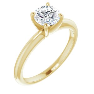 14k yellow 6 mm round forever  moissanite engagement ring  