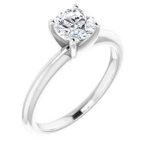 platinum 6 mm round forever  moissanite engagement ring  