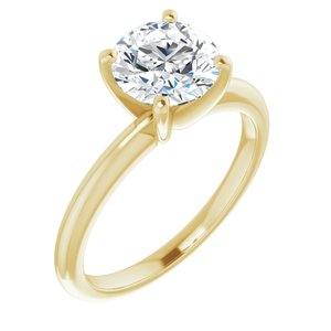 14k yellow 7.5 mm round forever  moissanite engagement ring  