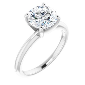 14k white 8 mm round forever  moissanite engagement ring  