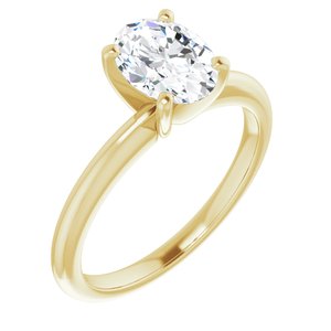 14k yellow 8x6 mm oval forever  moissanite engagement ring  