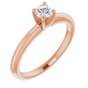 14k rose 4 mm round forever  moissanite engagement ring  