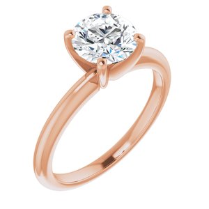 14k rose 7 mm round forever  moissanite engagement ring  