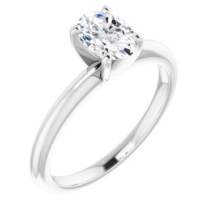 14k white 7x5 mm oval forever  moissanite engagement ring  