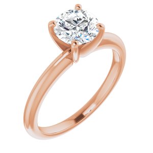 14k rose 6.5 mm round forever  moissanite engagement ring  