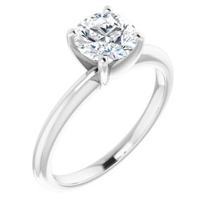 14k white 6.5 mm round forever  moissanite engagement ring  