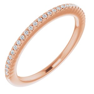 14k rose 1/8 ctw diamond french-set anniversary band