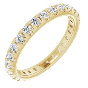 14k yellow 1/2 ctw french set diamond eternity band size 9