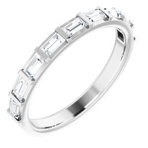 14k white 5/8 ctw diamond straight baguette anniversary band