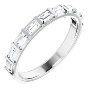 platinum 5/8 ctw diamond straight baguette anniversary band 