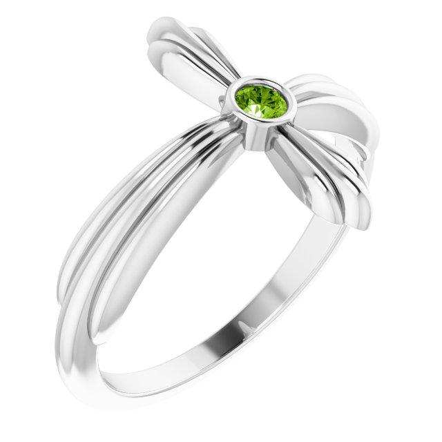 sterling silver peridot sideways cross ring   