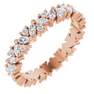 14k rose 1 ctw diamond cluster eternity band size 8