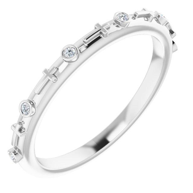 sterling silver .03 ctw diamond cross ring  