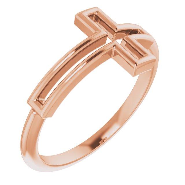 14k rose cross ring 