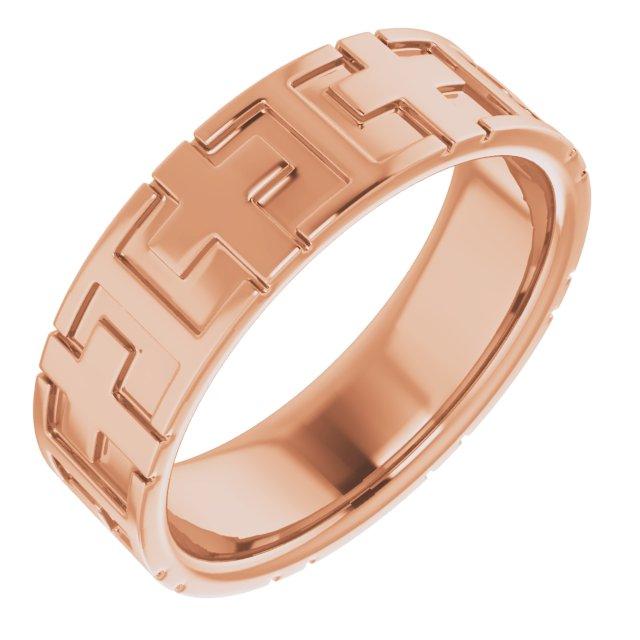 14k rose 7 mm cross band size 11 